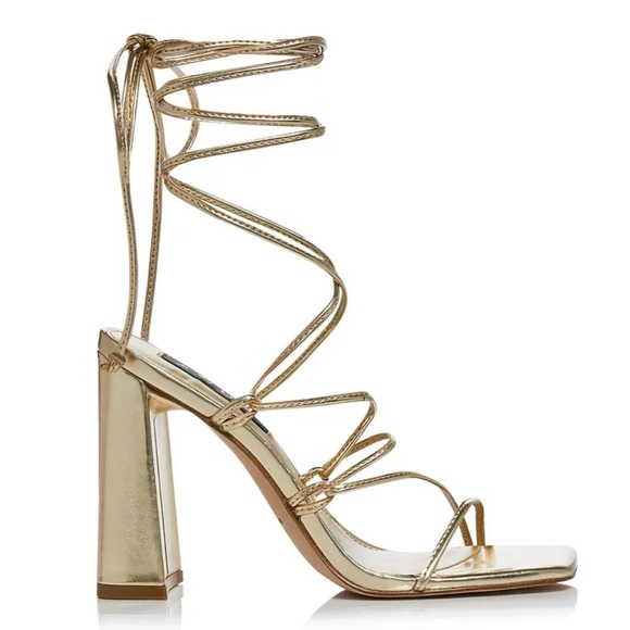 AQUA Leah Ankle Tie High Heel Sandals - Picture 2 of 10